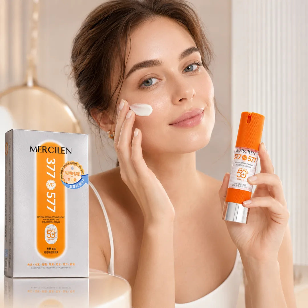 Krem przeciwsłoneczny wybielający Mercilen 377 VC 577 SPF 50+ PA++++, 40 g