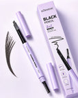 Ołówek do brwi 2w1 Kormesic Black Pencil – czarny, 0,3 g