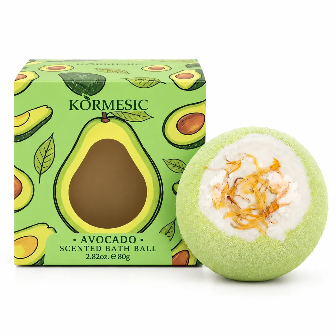 Kormesic-Badebomben – Avocado, Lavendel oder Rose, 50–80 g