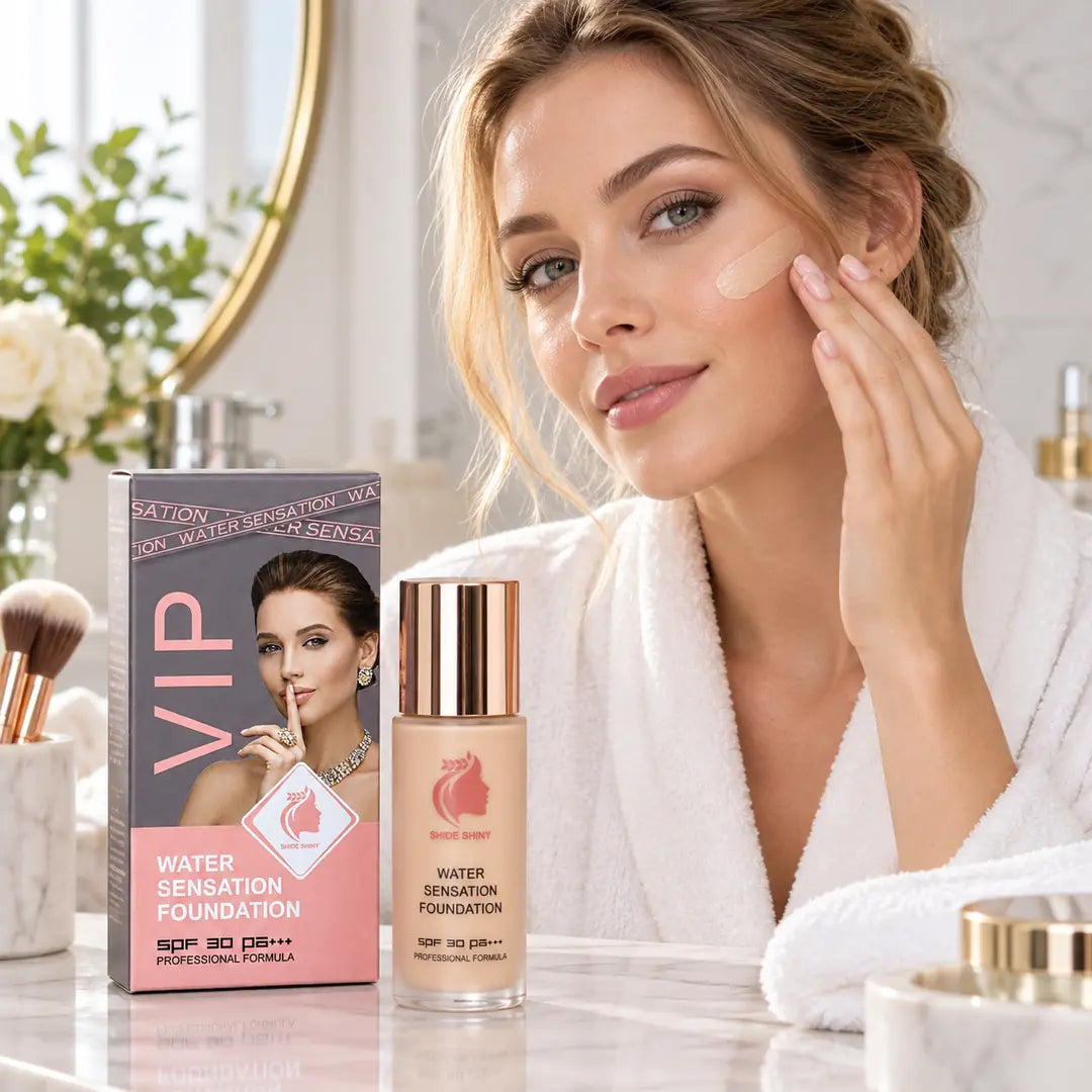 Bride Shiny VIP Water Sensation Foundation – aplikacja podkładu na policzek