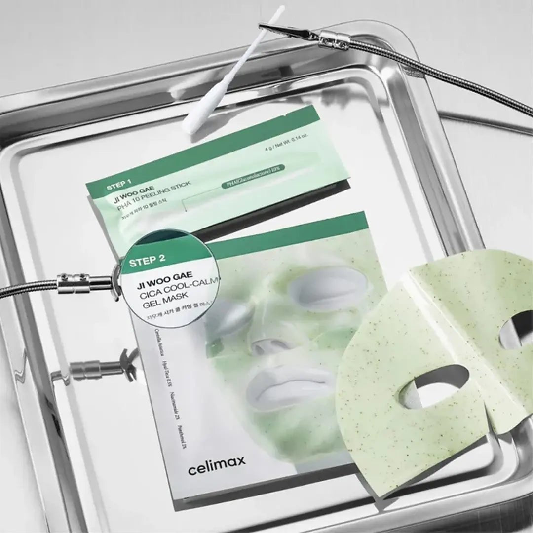 Celimax Ji Woo Gae Cica PHA slupovací gelová maska ve 2 krocích 4 g × 30 g