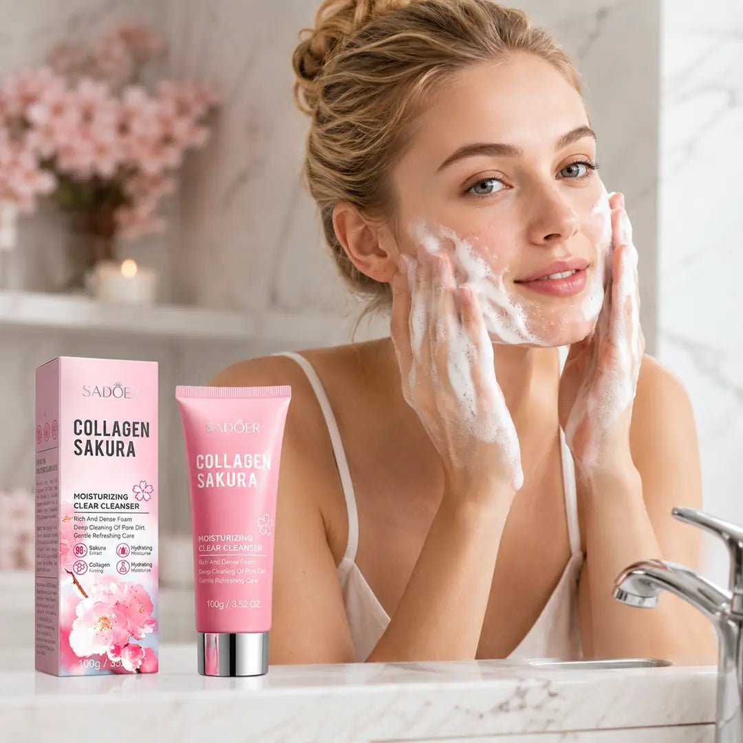 Pianka do mycia twarzy SADOER Collagen Sakura – 100 g