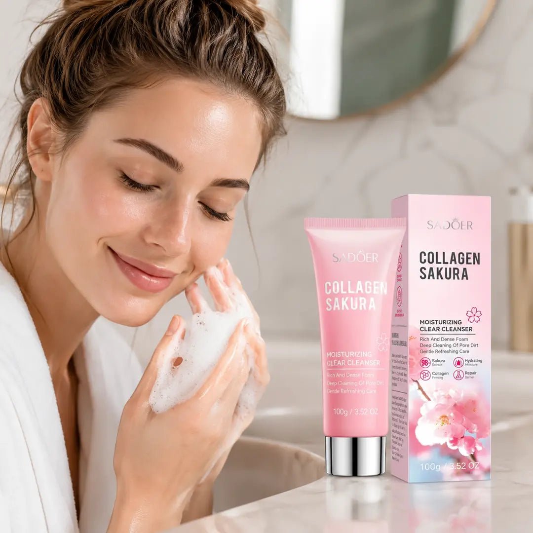 Pianka do mycia twarzy SADOER Collagen Sakura – 100 g
