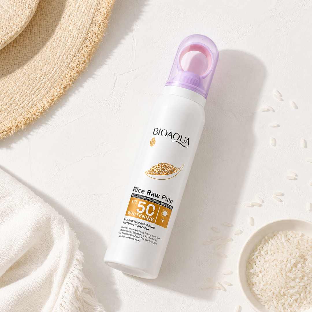 Spray przeciwsłoneczny do twarzy i ciała BIOAQUA Rice Raw Pulp SPF 50  150 ml
