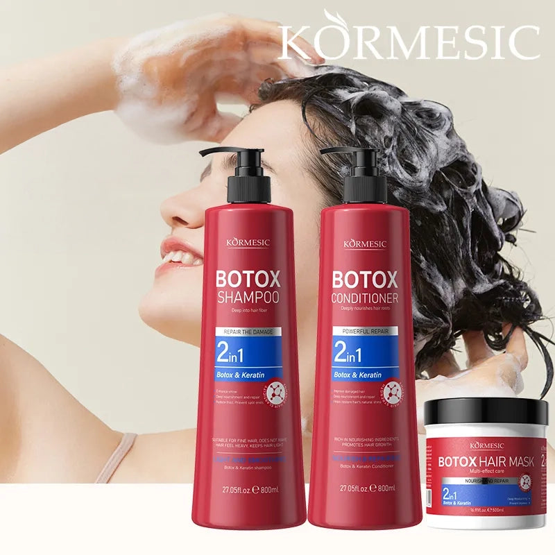 Zestaw do pielęgnacji włosów KORMESIC Botox &amp; Keratin – regeneracja, nawilżenie i blask