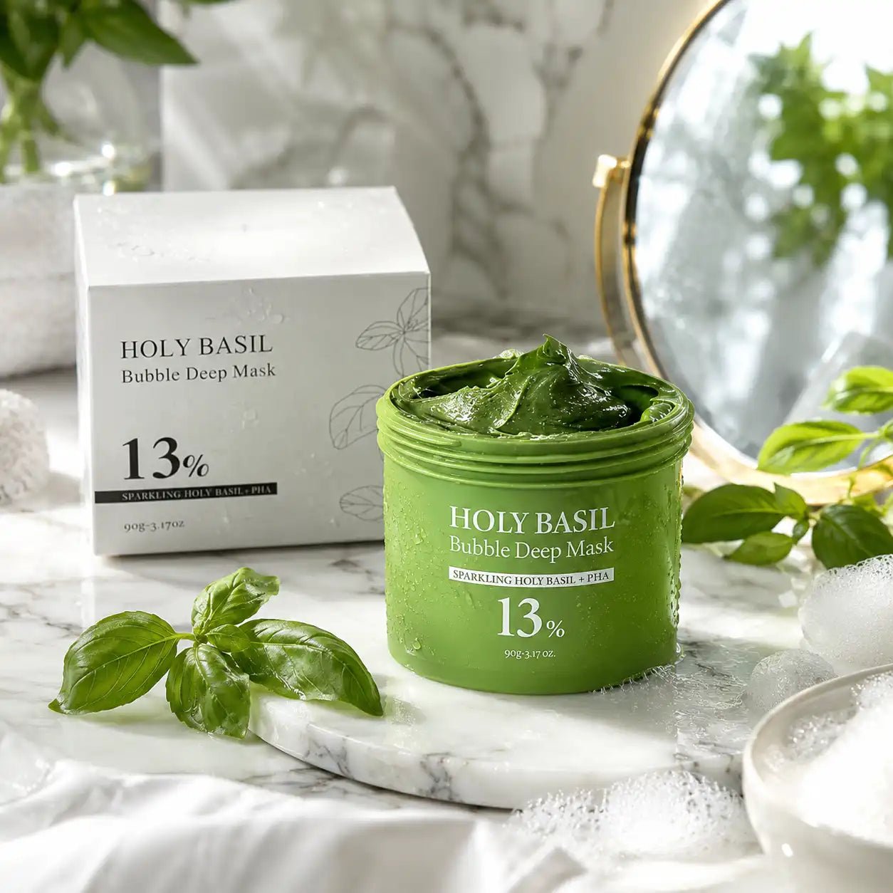 Maska bąbelkująca do twarzy Holy Basil Bubble Deep Mask 13% — 90 g