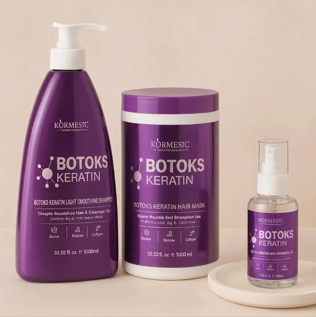 Sada na péči o vlasy s botox keratin KORMESIC (šampon, maska, sérum)
