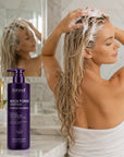 Szampon neutralizujący żółte tony włosów blond Karseell Maca Power Essence Purple Shampoo, 500 ml