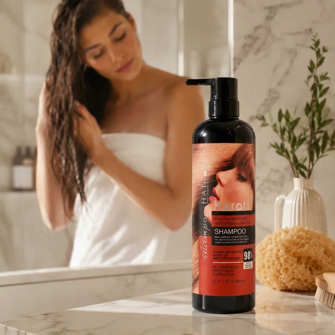 Szampon keratynowy do włosów Keratin Nutrition – regeneracja i wygładzenie, 900 ml