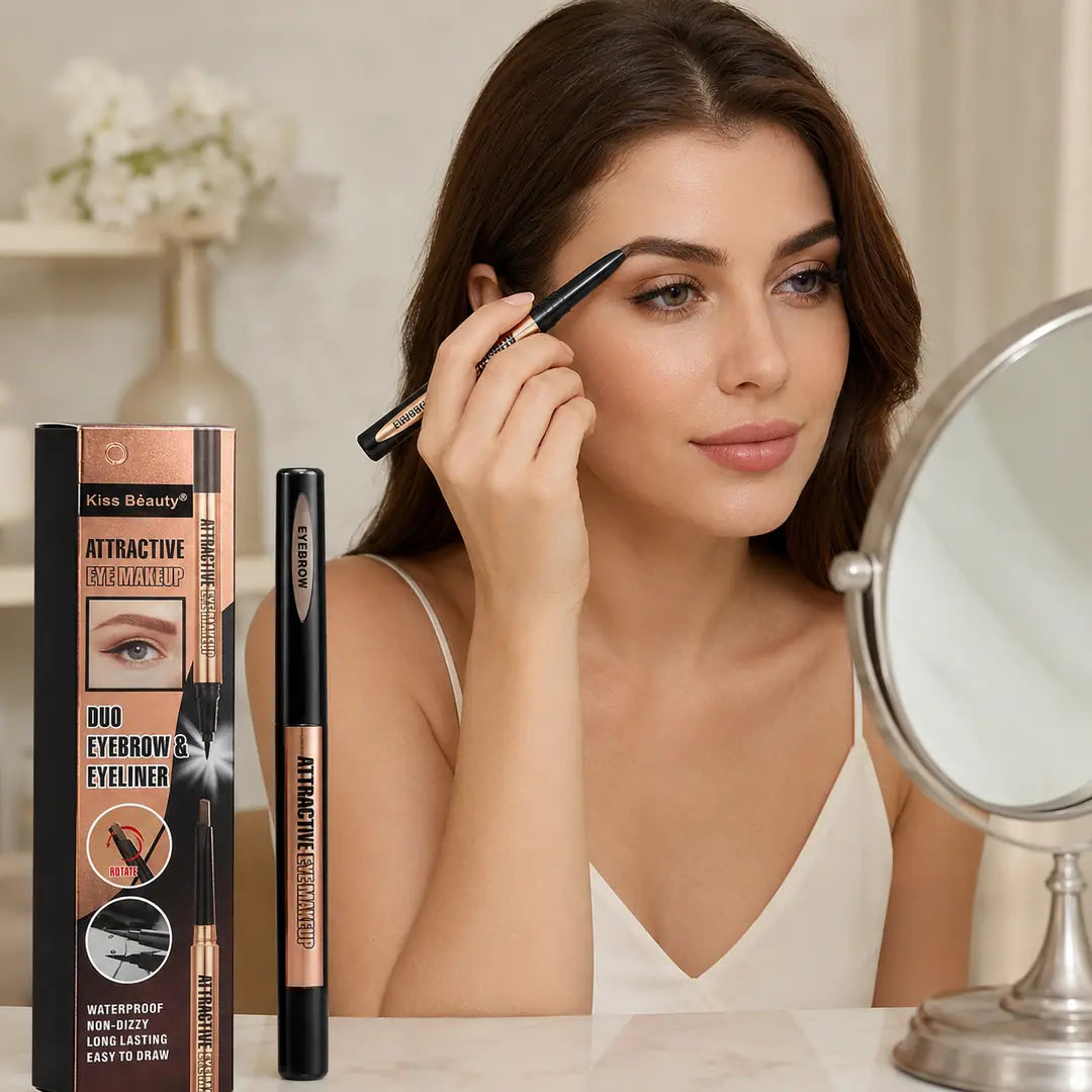 Pisak 2w1 do brwi i eyeliner Kiss Beauty Attractive Eye Makeup