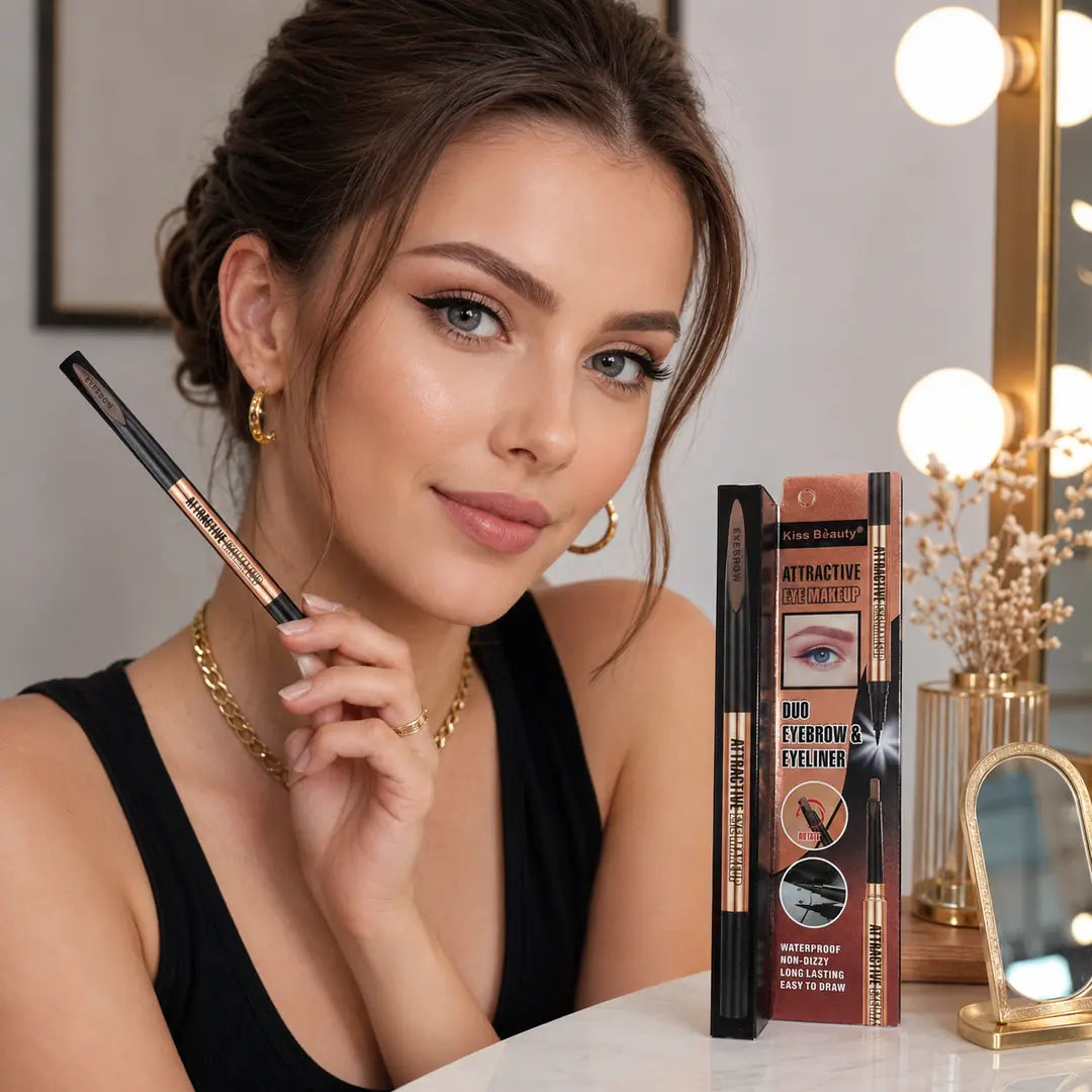Pisak 2w1 do brwi i eyeliner Kiss Beauty Attractive Eye Makeup