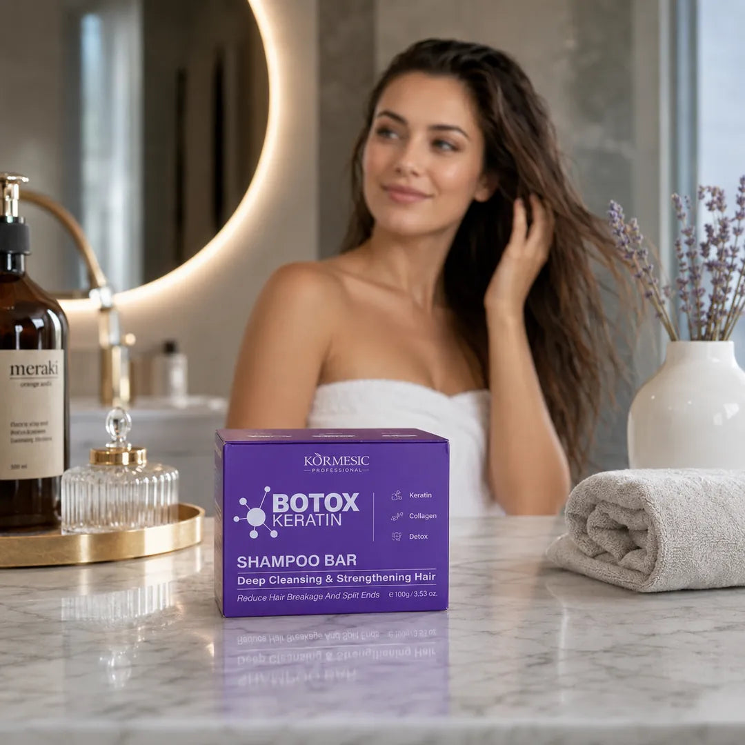 Szampon w kostce do włosów z keratyną i kolagenem Kormesic Botox Keratin, 80 g