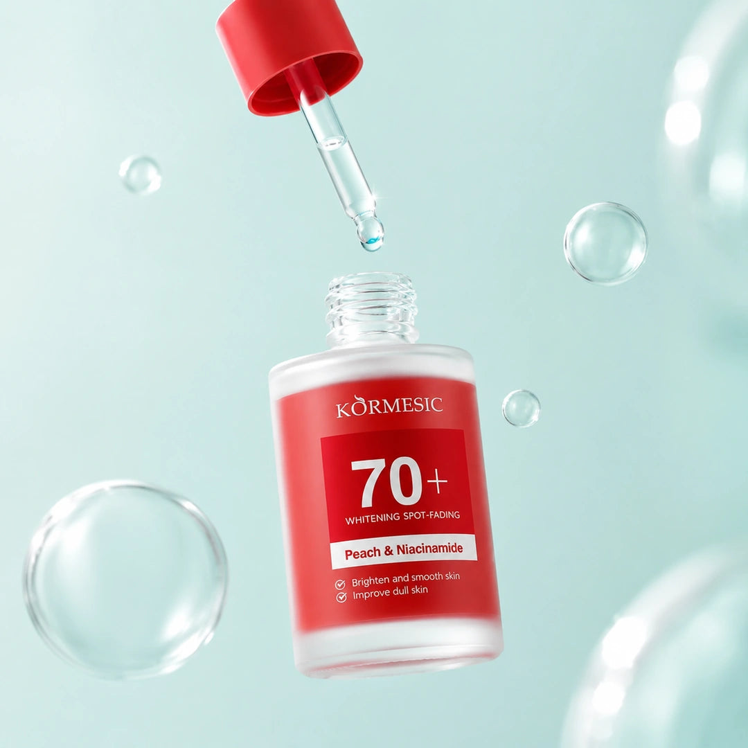 Serum rozjaśniające do twarzy z brzoskwinią i niacynamidem Kormesic 70+