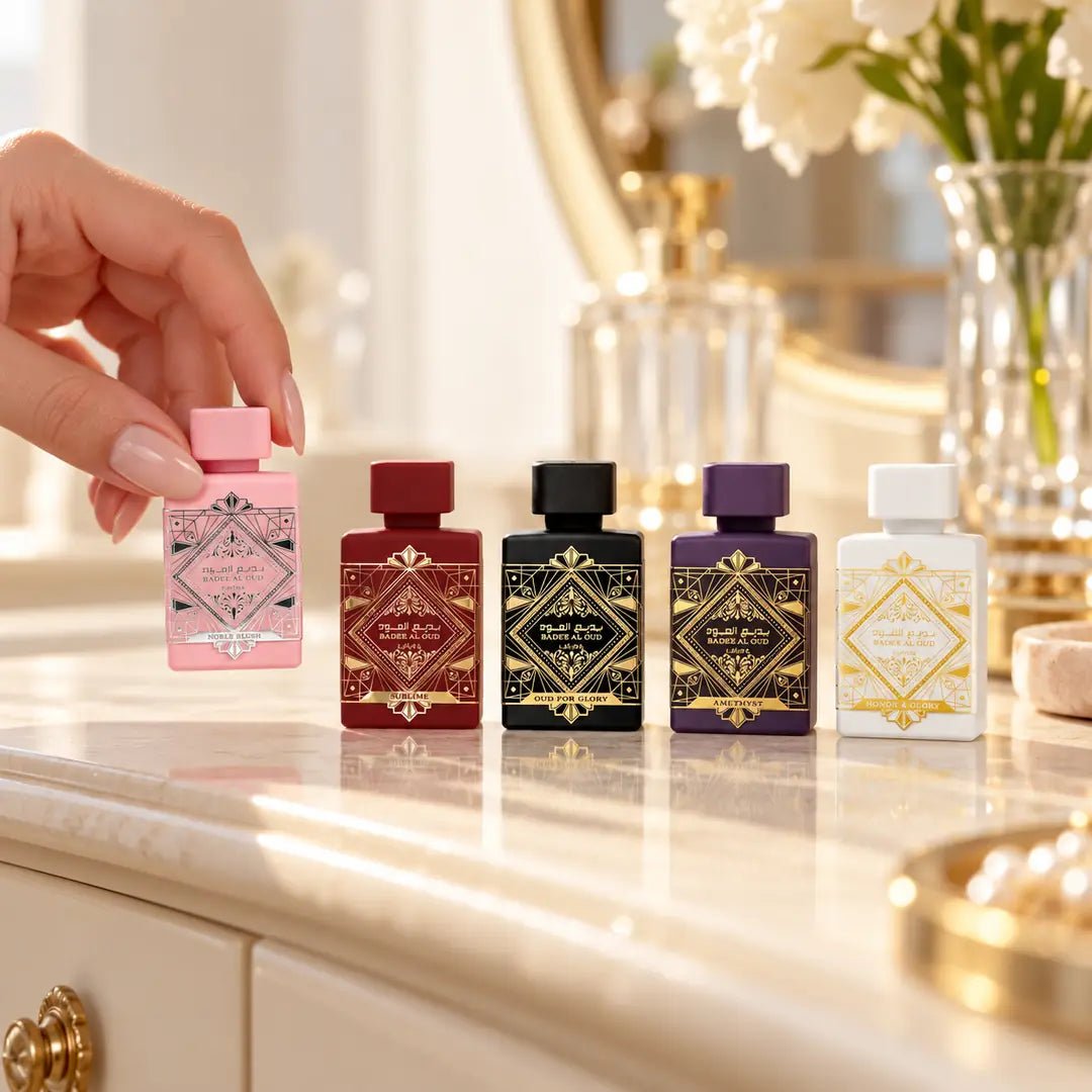Lattafa Badee Al Oud Collection – zestaw perfum miniatury 5×5 ml - Zestawy perfum