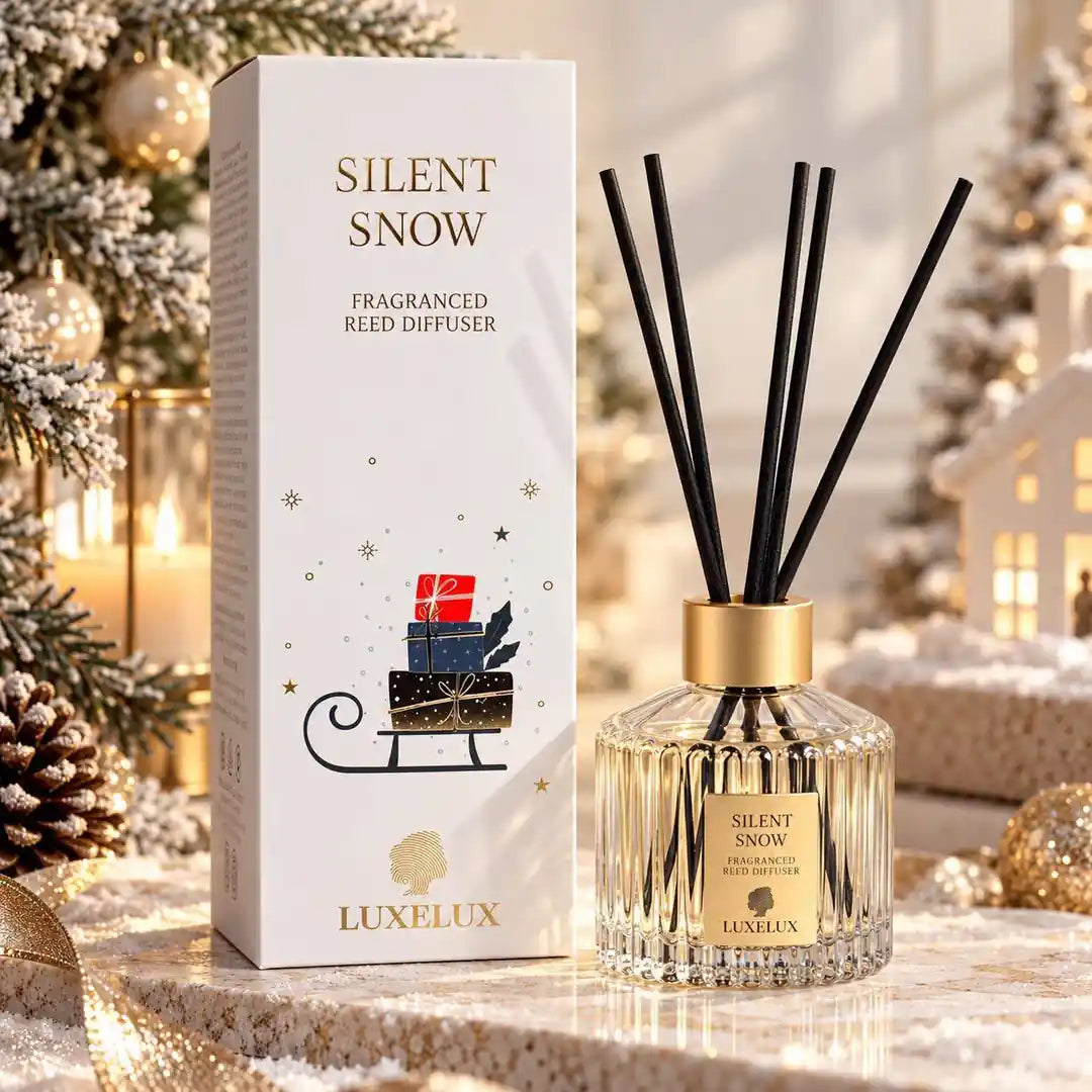 Świąteczny dyfuzor zapachowy LUXELUX Silent Snow z opakowaniem