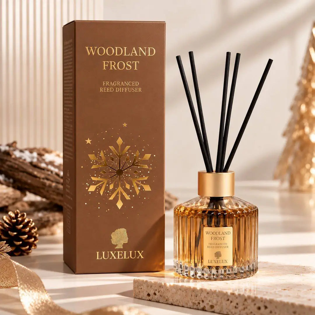 Świąteczny dyfuzor zapachowy LUXELUX Woodland Frost z opakowaniem