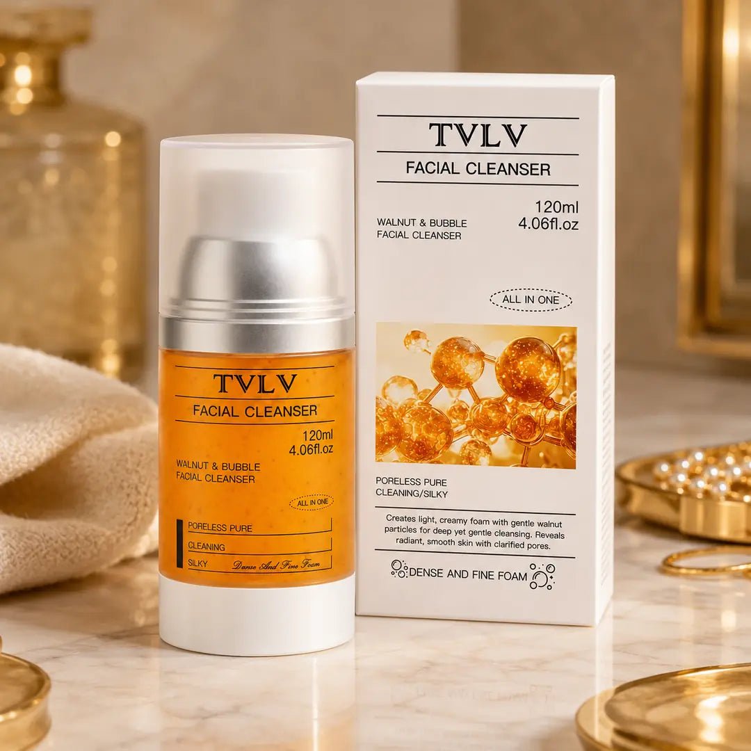 Pianka oczyszczająco-peelingująca do twarzy TVLV z drobinkami łupin orzecha, 120 ml