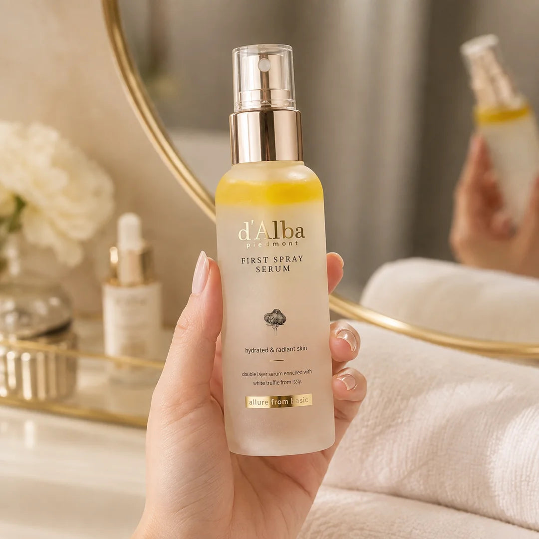 Serum do twarzy w mgiełce rozświetlająco-nawilżające d'Alba White Truffle First Spray Serum – 50 ml
