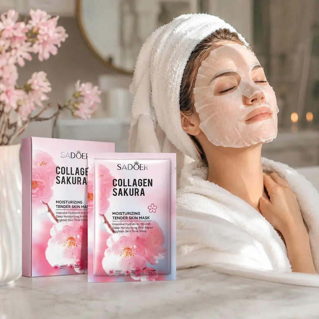 Maska w płachcie SADOER Collagen Sakura – 25 g