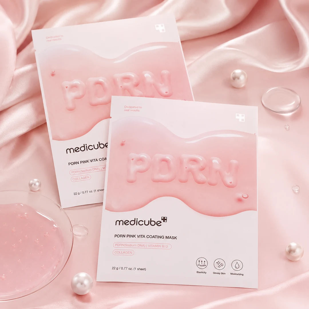 Maska w płachcie regenerująca Medicube PDRN Pink Vita Coating Mask – intensywne nawilżenie i blask, 4 szt.