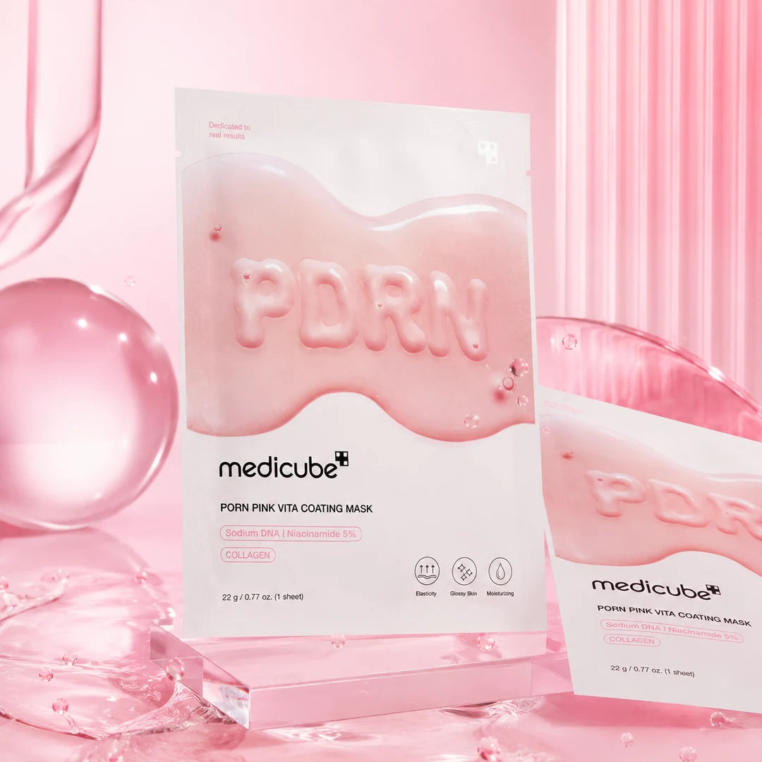 Maska w płachcie regenerująca Medicube PDRN Pink Vita Coating Mask – intensywne nawilżenie i blask, 4 szt.