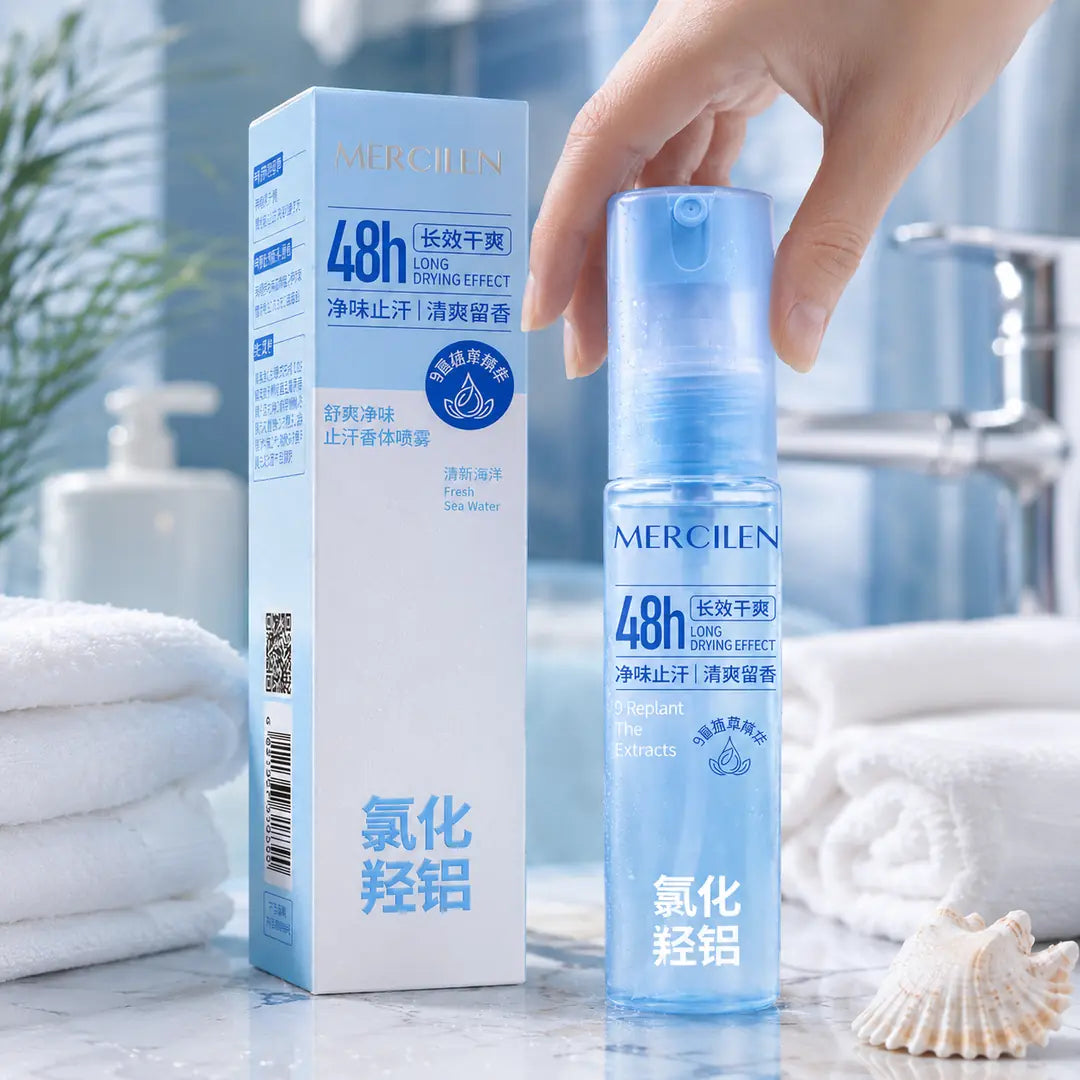 Antyperspirant w sprayu do ciała Mercilen 48h – 2 zapachy do wyboru, 50 ml