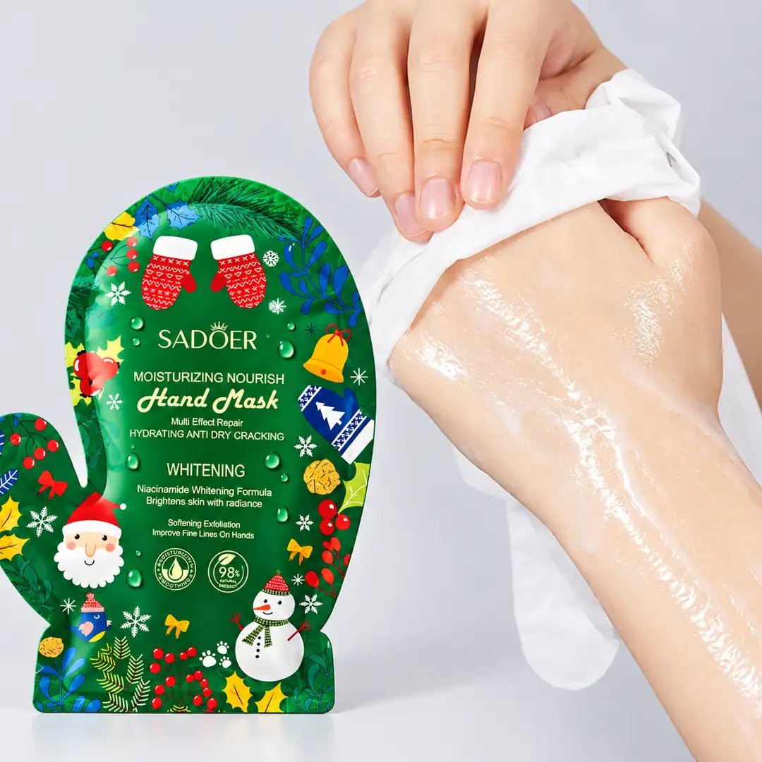 SADOER Świąteczna Maska do Dłoni Nawilżająca w Rękawiczkach 35 g / 1 para - Maski do rąk