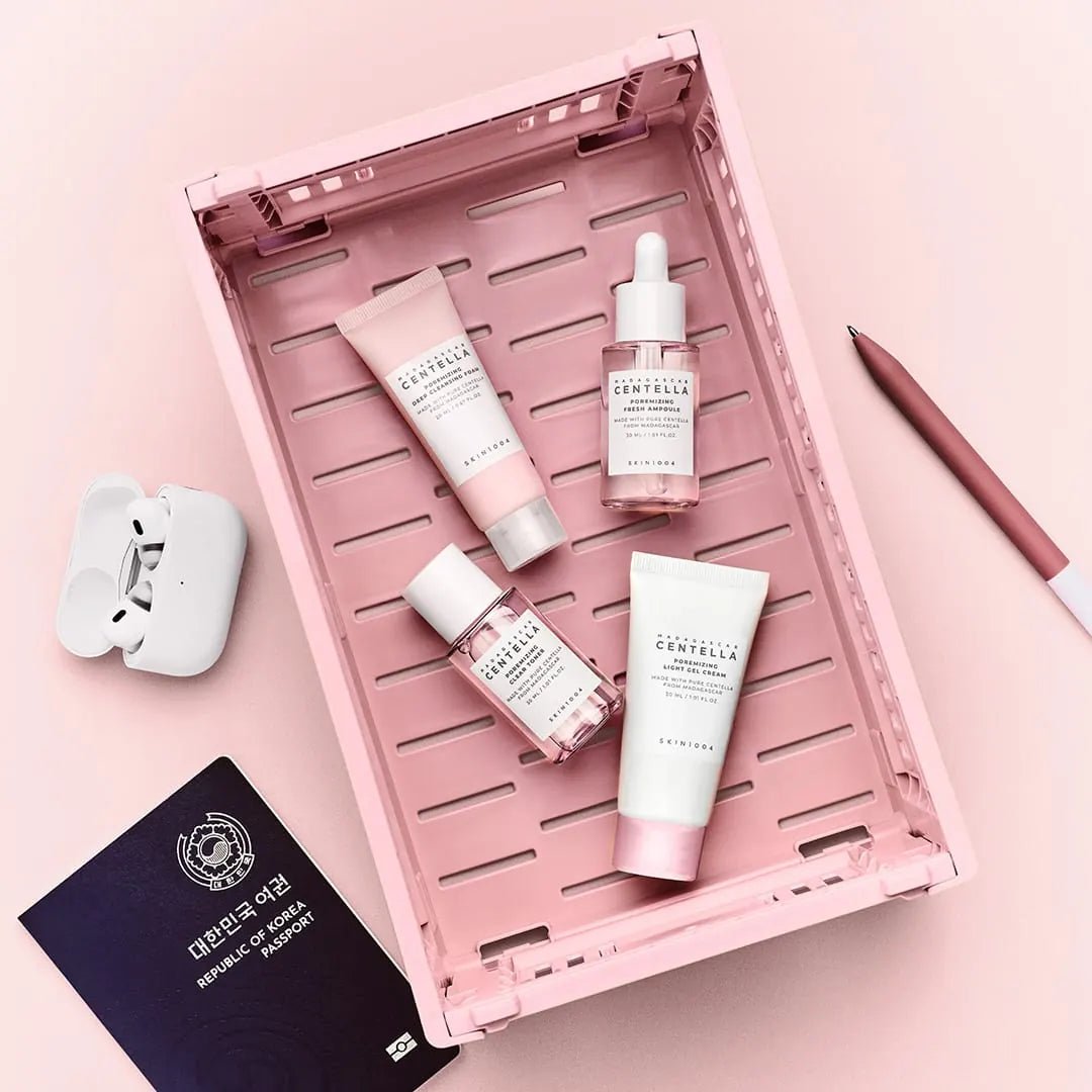 SKIN1004 Madagascar Centella Poremizing Travel Kit – zestaw podróżny do twarzy, 4 szt. - Zestawy do twarzy