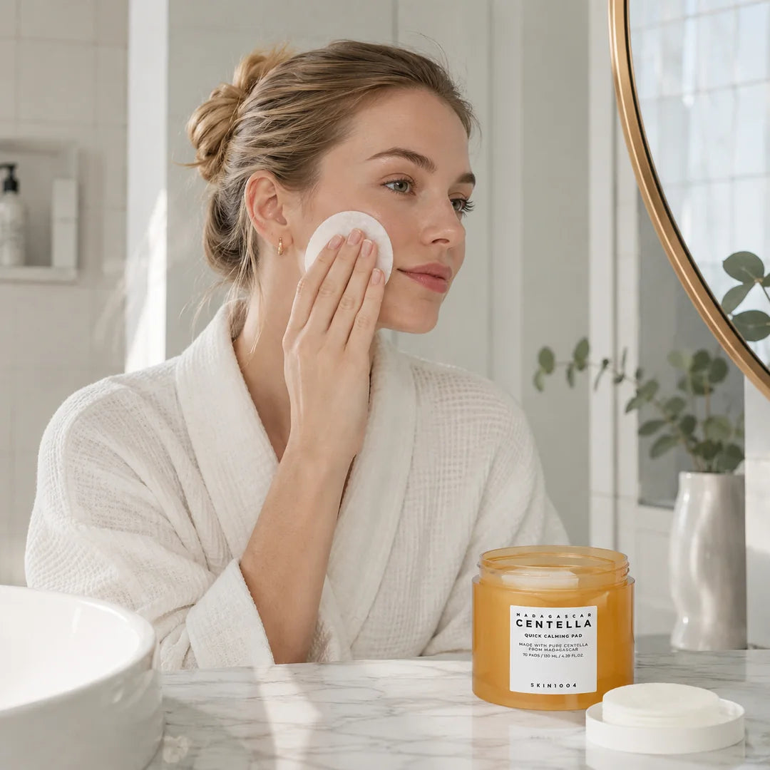 Łagodzące płatki do twarzy z wąkrotą azjatycką SKIN1004 – 70 szt.