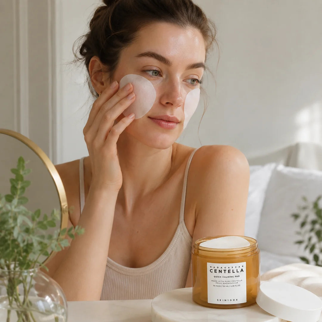 Łagodzące płatki do twarzy z wąkrotą azjatycką SKIN1004 – 70 szt.