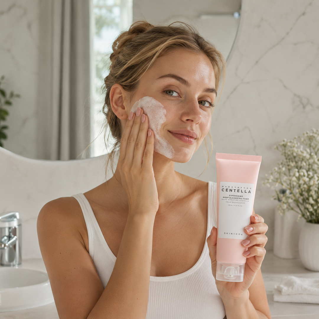 Głęboko oczyszczająca pianka do twarzy SKIN1004 Madagascar Centella Poremizing, 125 ml