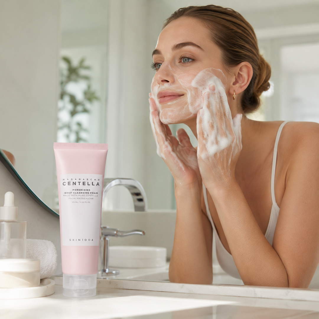Głęboko oczyszczająca pianka do twarzy SKIN1004 Madagascar Centella Poremizing, 125 ml