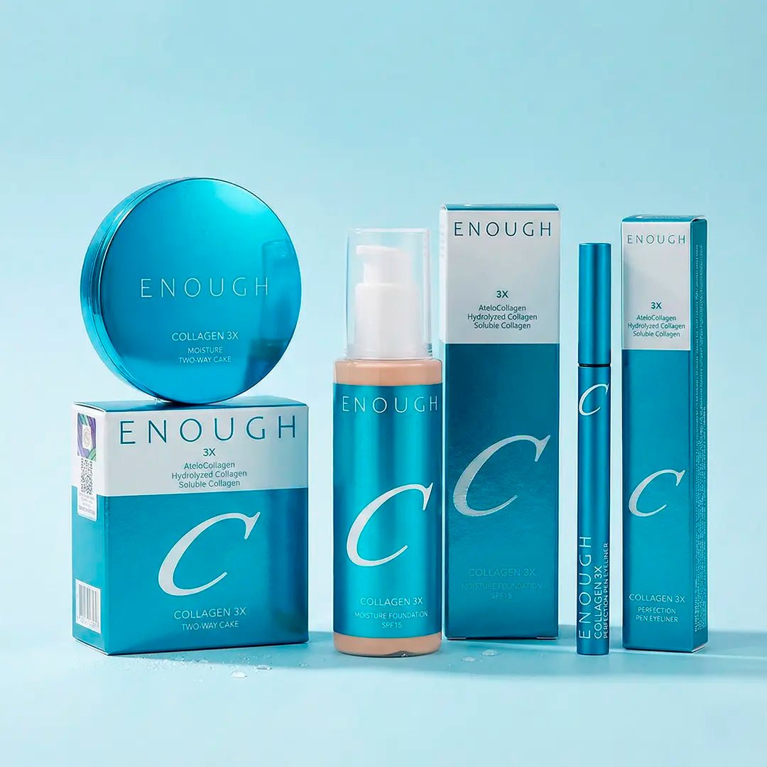 Set ENOUGH Kollagen 3X: Grundierung, Puder, Augenstrichzeichner