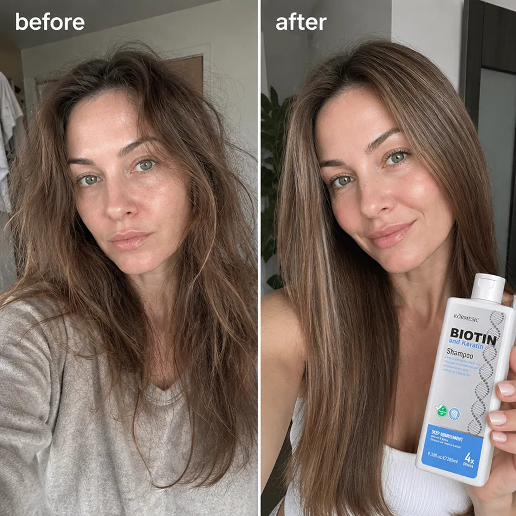 Szampon do włosów Kormesic Biotin &amp; Keratin – odbudowa, wygładzenie i blask 265 ml