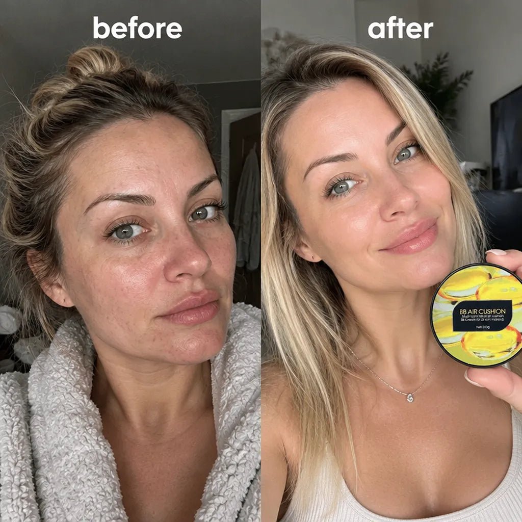 Podkład do twarzy BB Air Cushion z Kolagenem + gąbeczka gratis – krycie, wygładzenie i efekt nieskazitelnej skóry, 20 g - Podkłady do makijażu