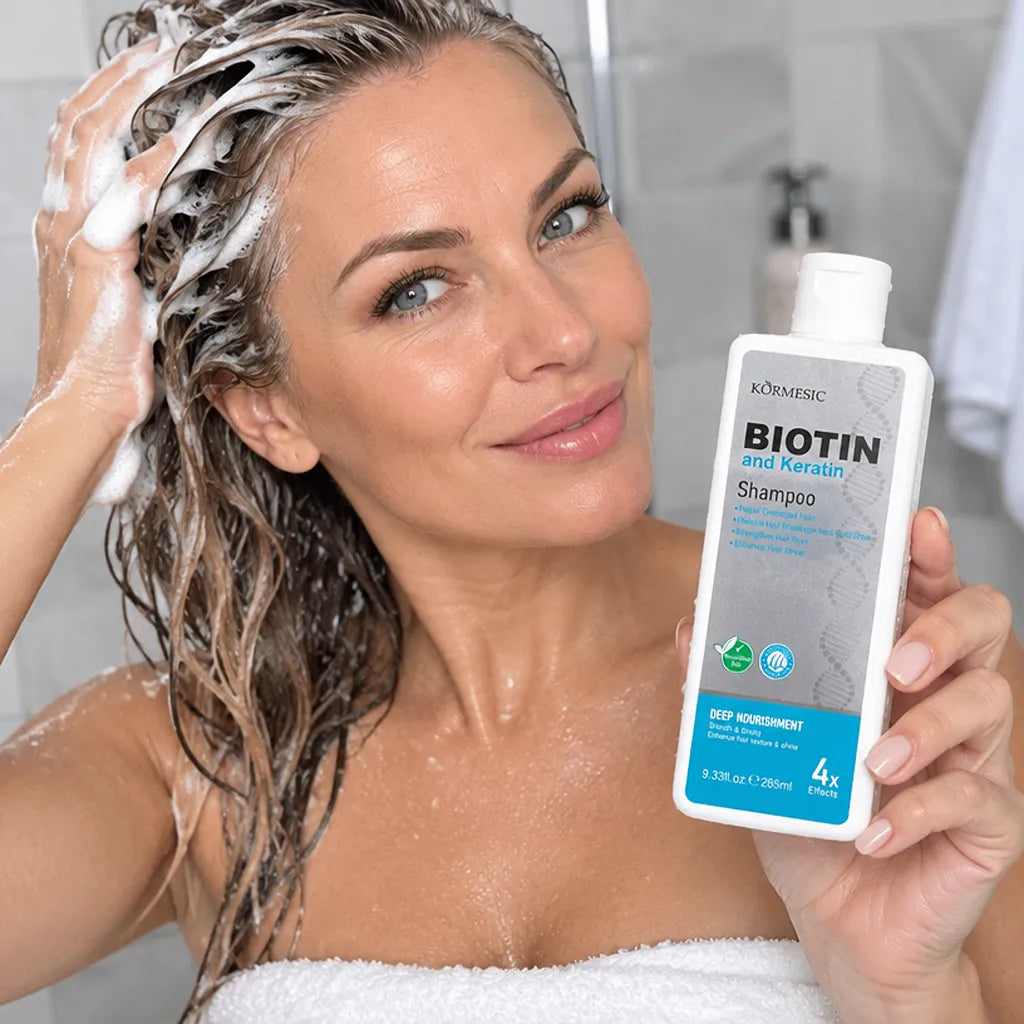 Szampon do włosów Kormesic Biotin &amp; Keratin – odbudowa, wygładzenie i blask 265 ml