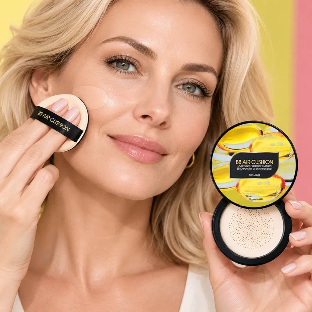 Podkład do twarzy BB Air Cushion z Kolagenem + gąbeczka gratis – krycie, wygładzenie i efekt nieskazitelnej skóry, 20 g - Podkłady do makijażu