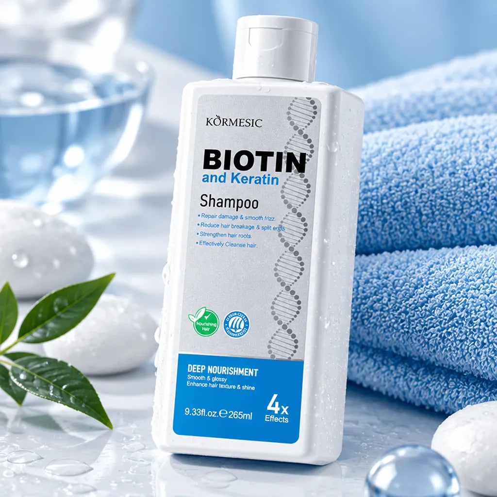 Szampon do włosów Kormesic Biotin &amp; Keratin – odbudowa, wygładzenie i blask 265 ml