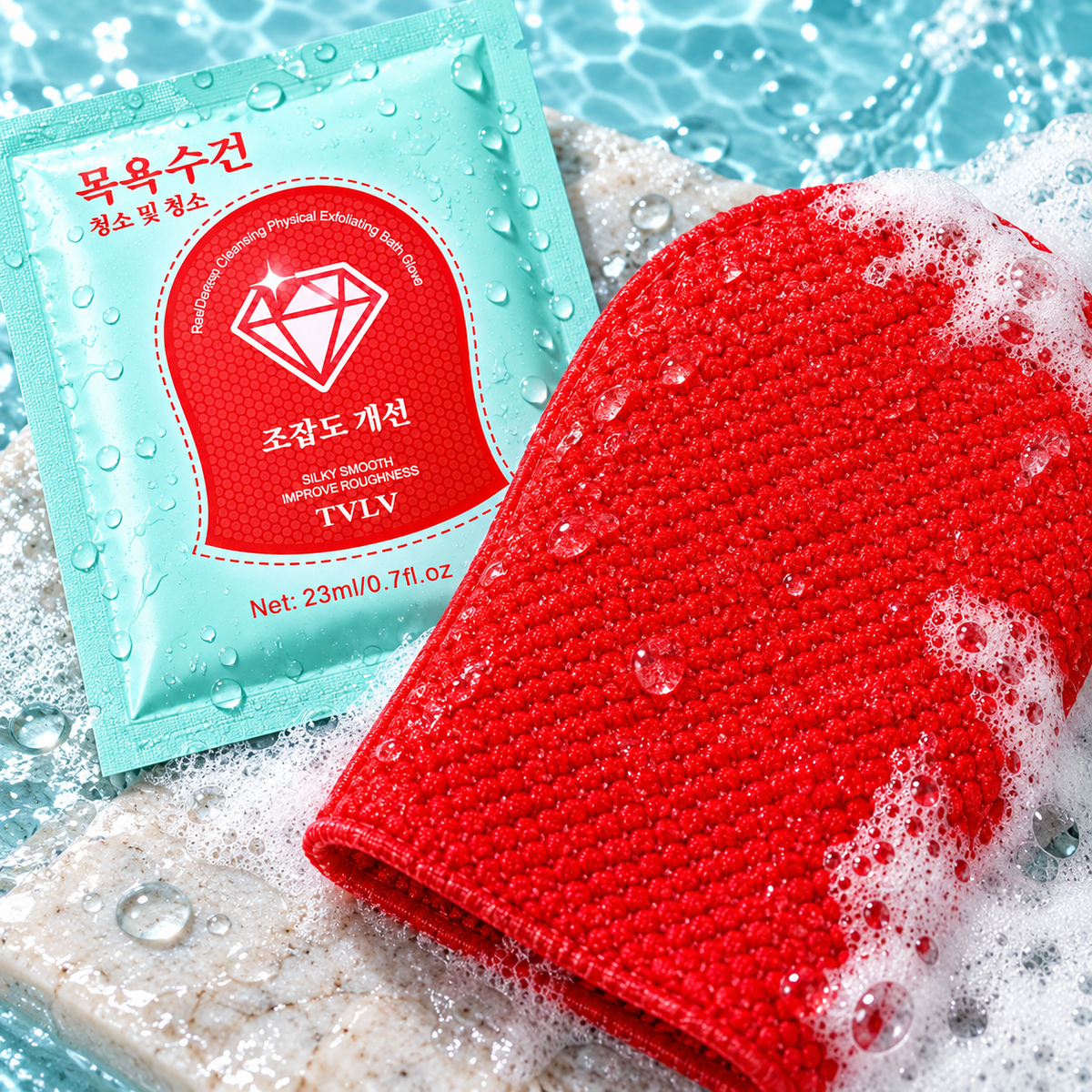 TVLV Red Diamond – rękawica peelingująca do ciała, 1 szt. – dodatkowe zdjęcie produktu 2