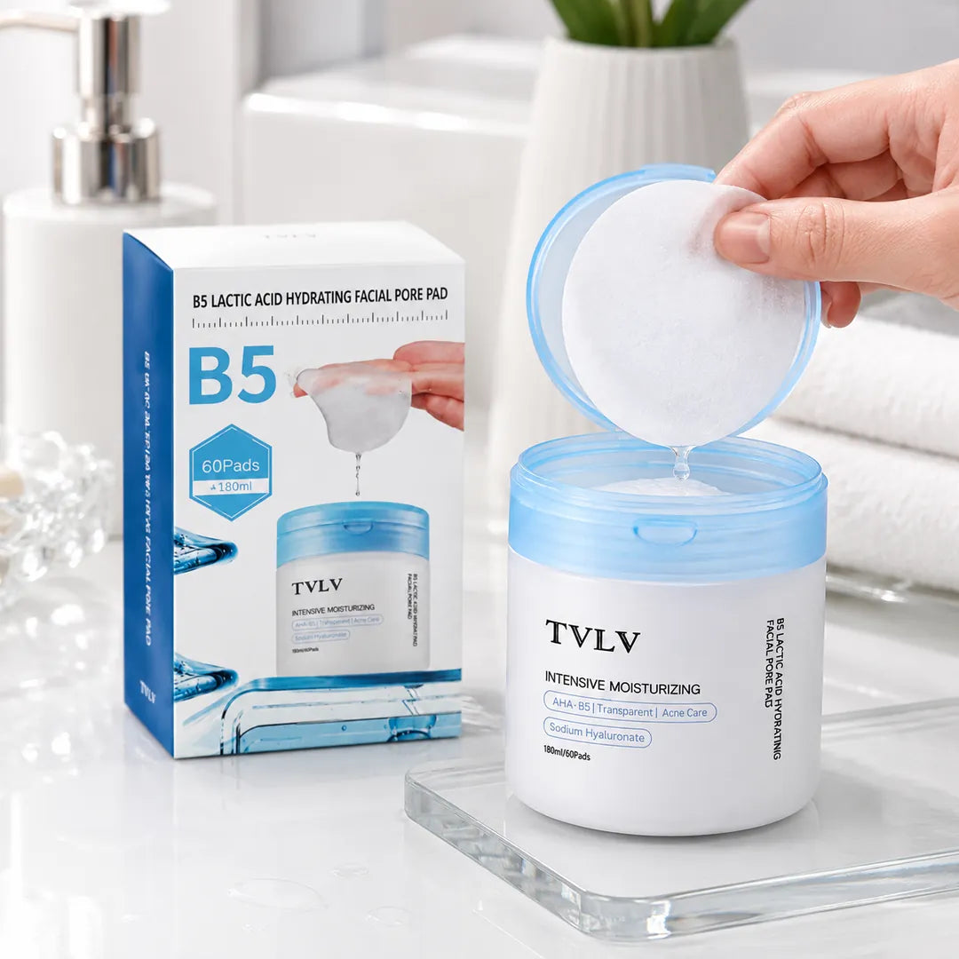 Płatki nawilżające do twarzy TVLV B5 z kwasem mlekowym – 60 szt. / 180 ml