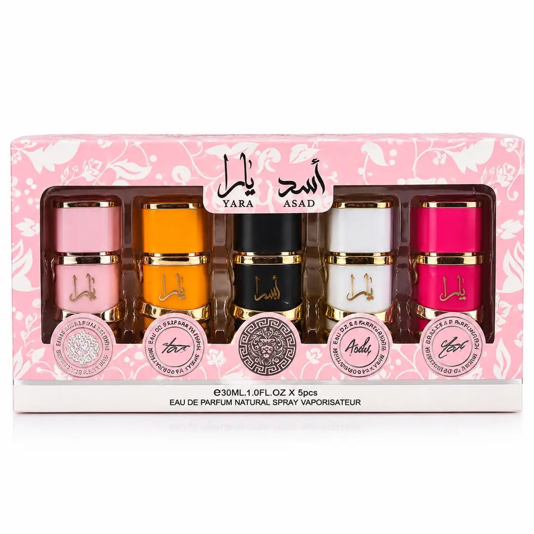 Zestaw oryginalnych perfum z Dubaju – kolekcja Yara & Asad (5 × 30 ml) - Zestawy perfum